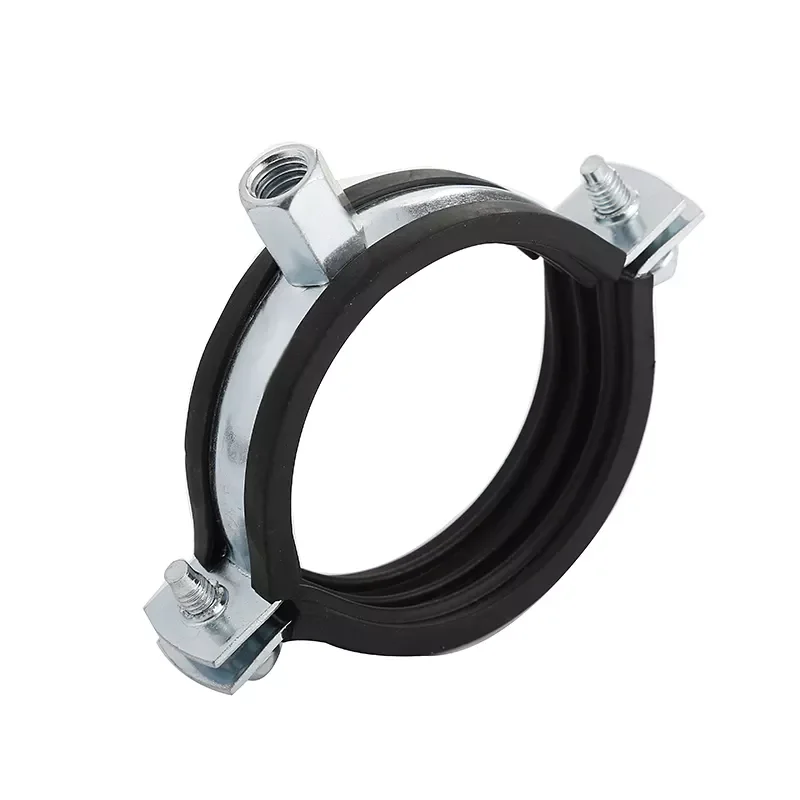 Small adjustable rubber coated cable pipe clamps cushion tipped rubber hanging clamp