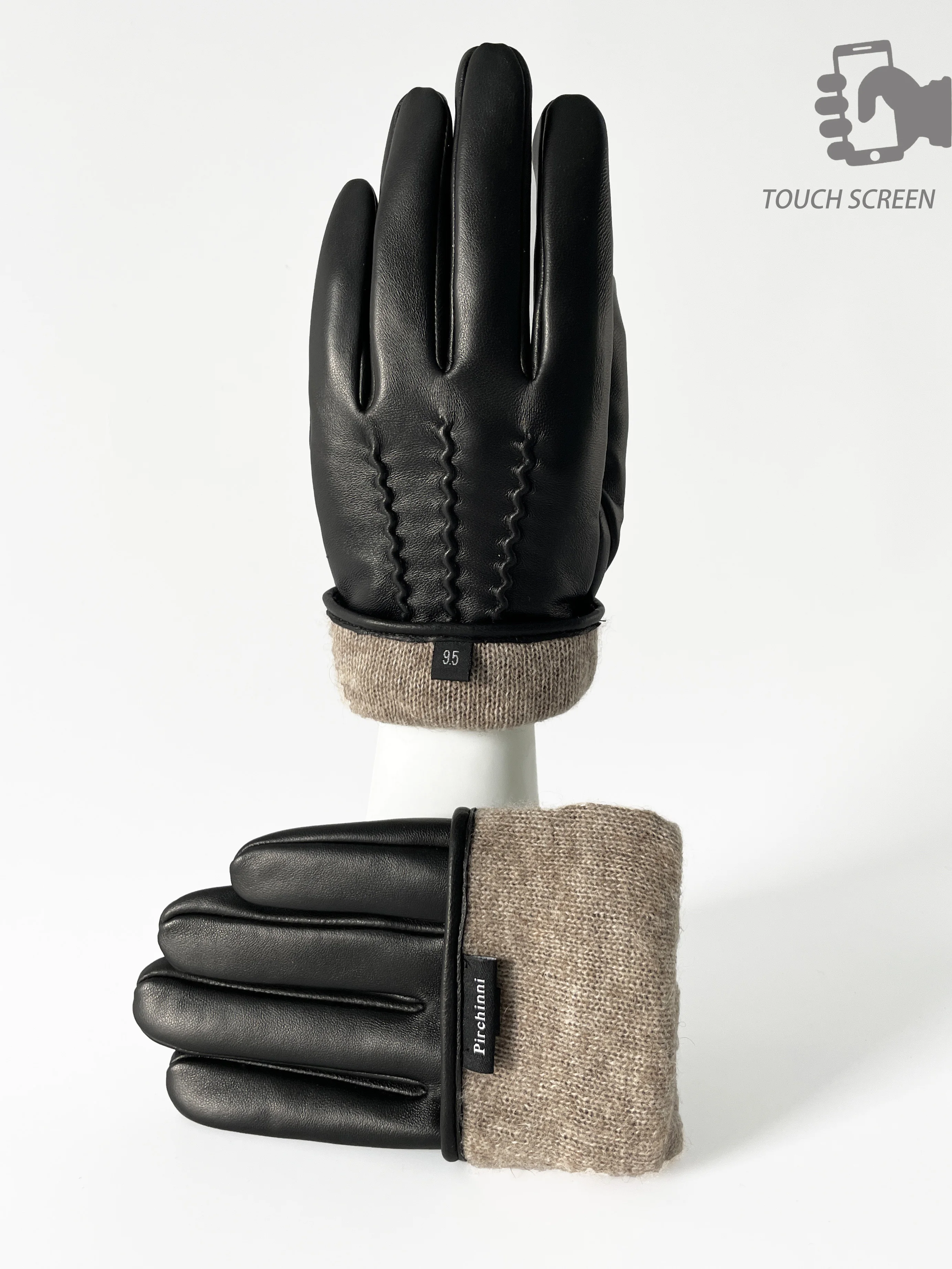 BSCI Manufacturer Custom Touch Screen Sheepskin Men Best Leather Gloves for Winter