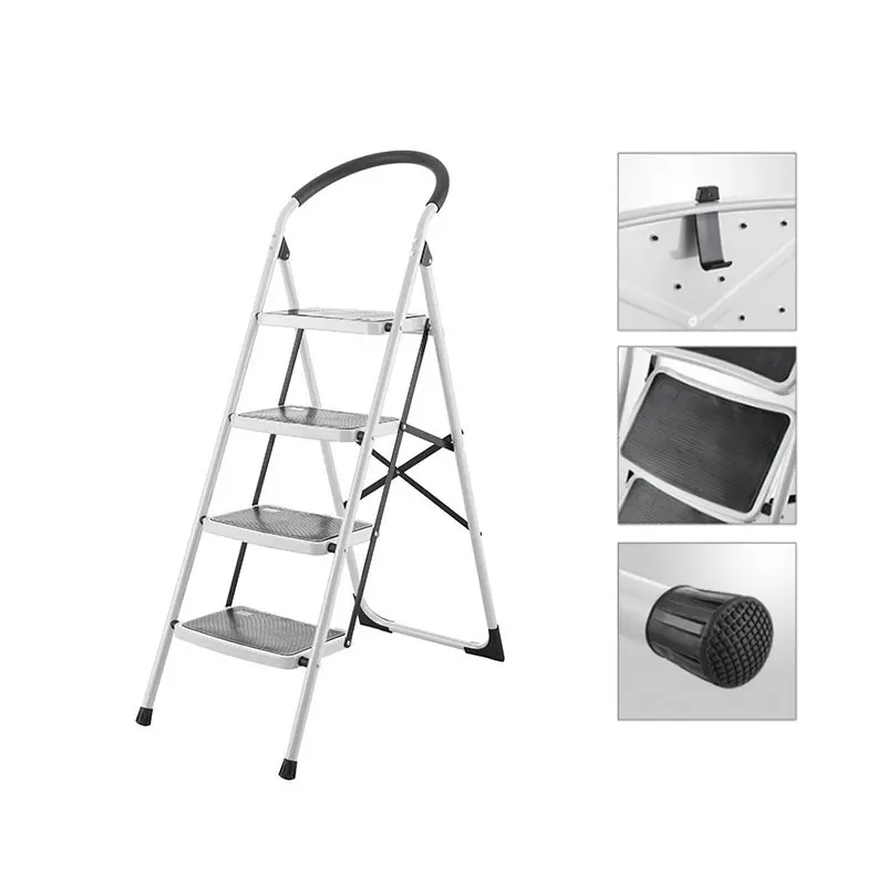 4 step Metal Safety Step steel ladder with special design steps AP-1104E