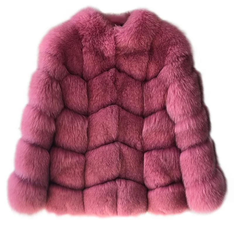 New Arrival Full Pelt Genuine Sheepskin Leather Fur Jacket Real Fox Fur Coat For Women