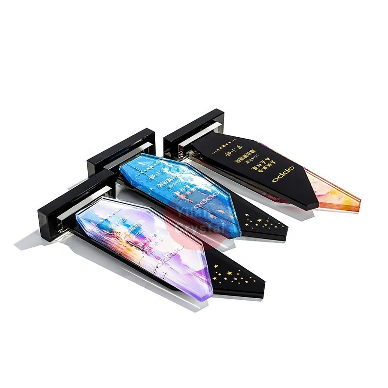 Popular Excellent Cheap Glass Plaque Crystal Trophy For Company Competition Award Gift Trophy