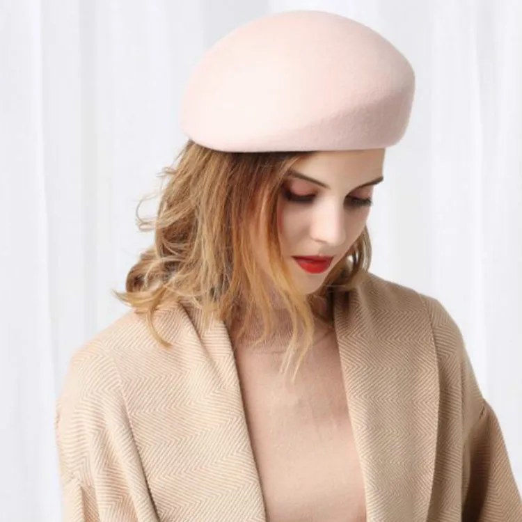 Lady Formal Felt Hat Cashmere Hat Adult Fashion Wool Fedoras Cap Female Winter Joker Warm Students Party Cap