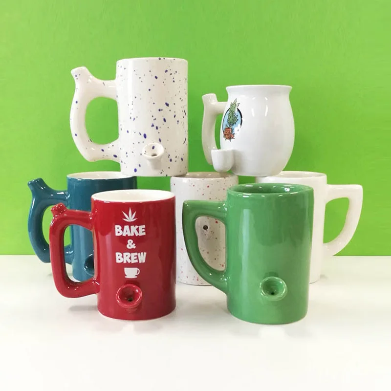 OXGIFT Wholesale custom coffee ceramic smoking pipe mug