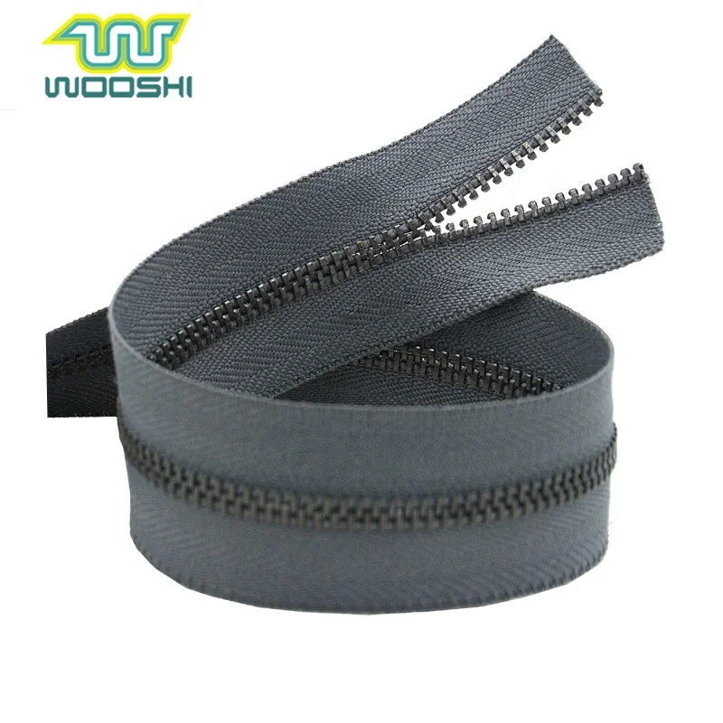 Metal Zipper Eco-friendly Handbag Accessories for Shoulder Bag Gray Metal Zipper for Messenger Bag Grey Copper Free Customized