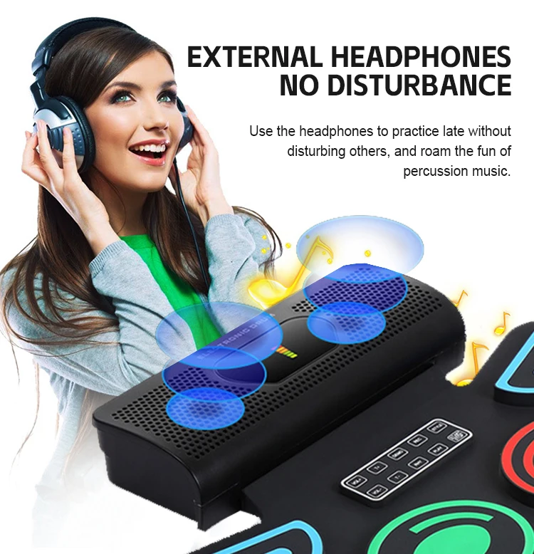 High Quality Roll Up Drum Electronic Drum Made In China Built In Battery And Speaker