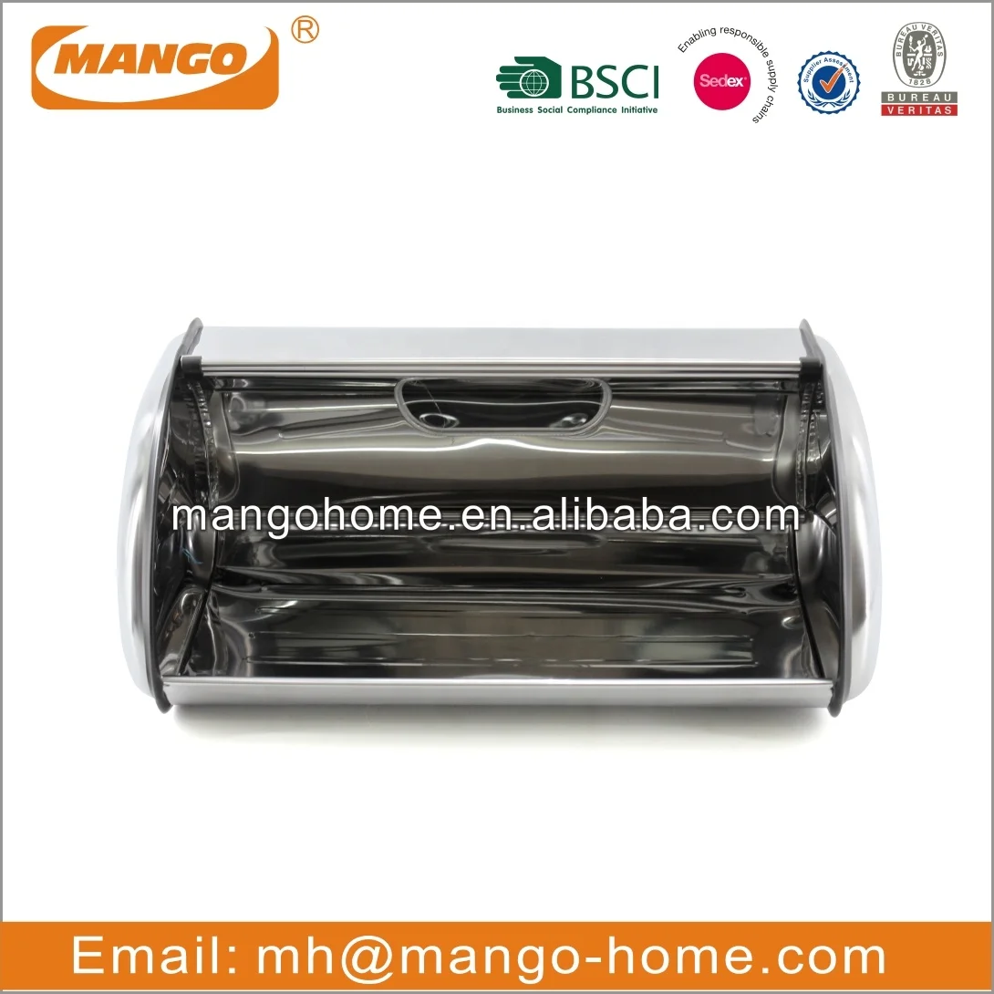 Stainless Steel Bread Box Metal Bread Bin For Kitchen Food Container