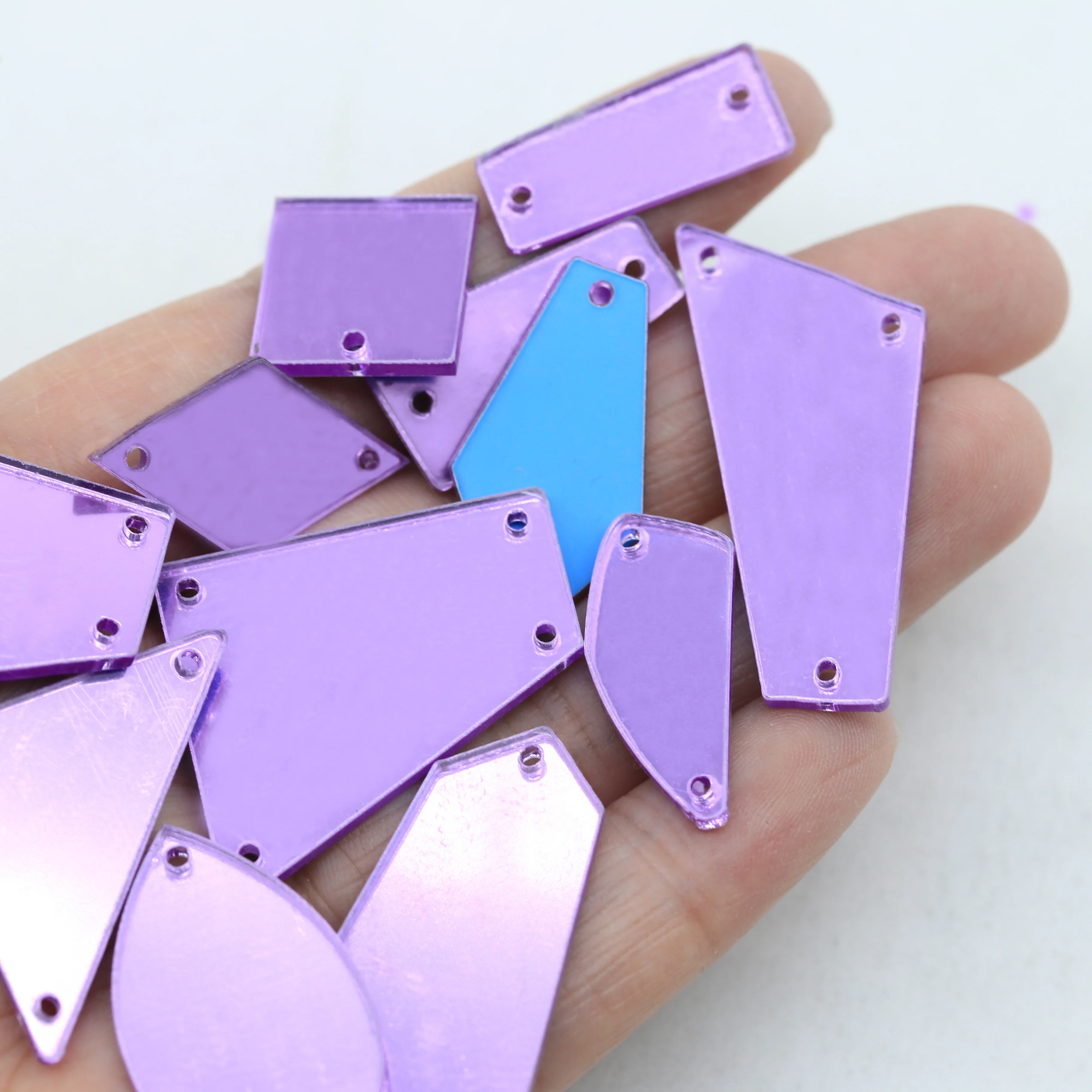 XULIN Wholesale Acrylic Gems Slab Flat Back Mirror Stones Sewing Rhinestones For Costume Dance Dresses