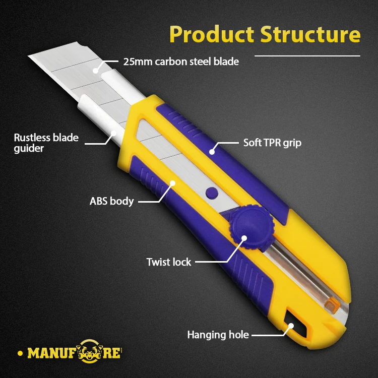 Self-locking Paper Cutting Knife SK5 Blade Utility Knife Retractable Utility knife
