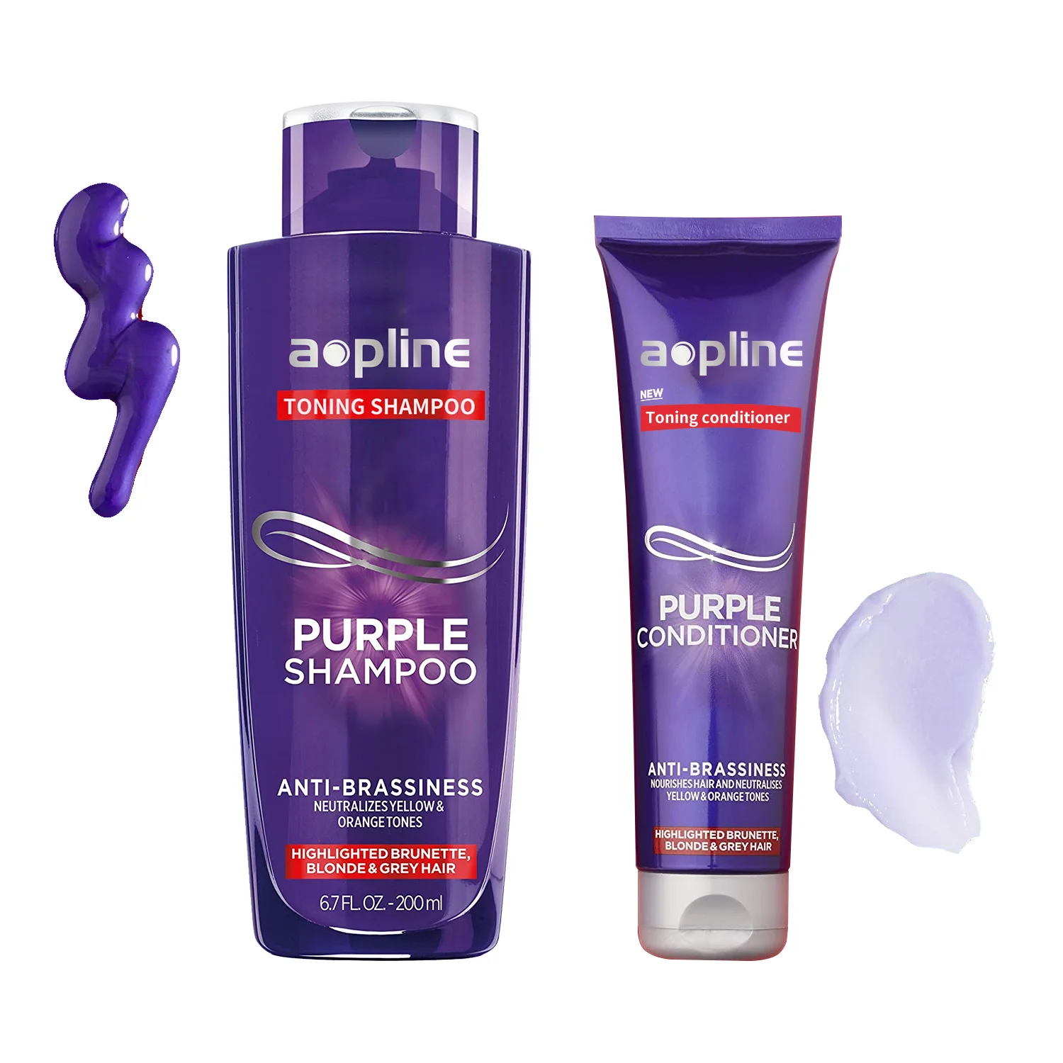 Private label purple shampoo and conditioner for hair color shampoo toners