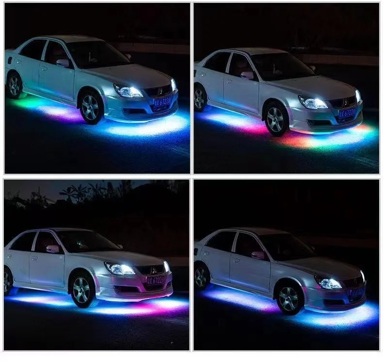 APP Control RGB car 12v LED flexible  Strip atmosphere light Under Car 60 90 120cm Tube Underglow Underbody System neon  lights