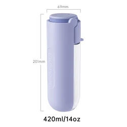 Redminut 420ml Pet Water Bottle Large Capacity Dog Food Feeder Folding Travel Drink Cup for Walking Dog Drinking Water Bowl