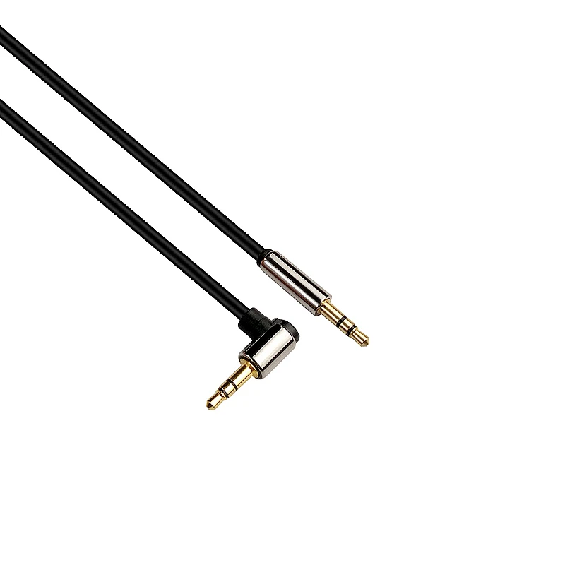 High quality Gold plated 3.5mm audio aux cable TRS Auxiliary Cables 90 Degree Right Nylon Braided 3.5mm 90 degree stereo cable