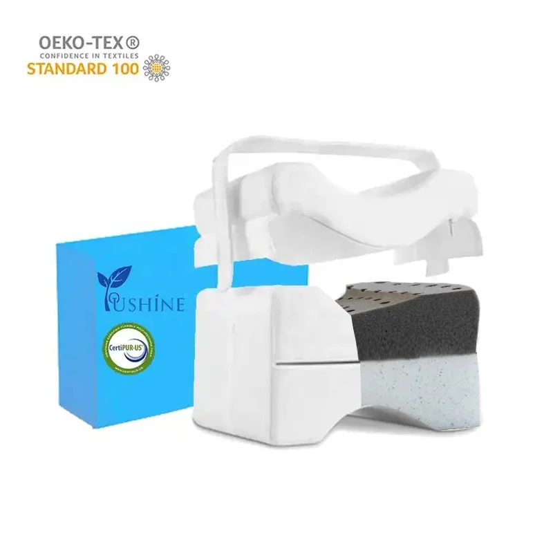 Orthopedic Contour Top Detachable Adjustable Side Sleeper Ultra Soft Leg Support Pain Relief Memory Foam Knee Pillow With Strap