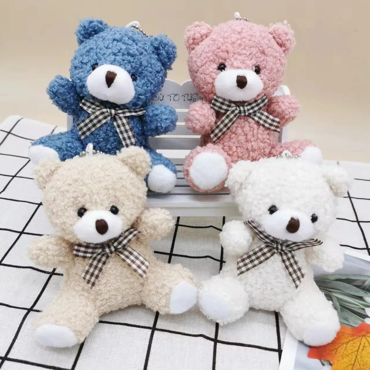 Cute Animal Plush Keychain Pendants Cow Unicorn Dinosaur Shark Plushie Ornaments Key Ring Chain Stuffed Llavero de peluche