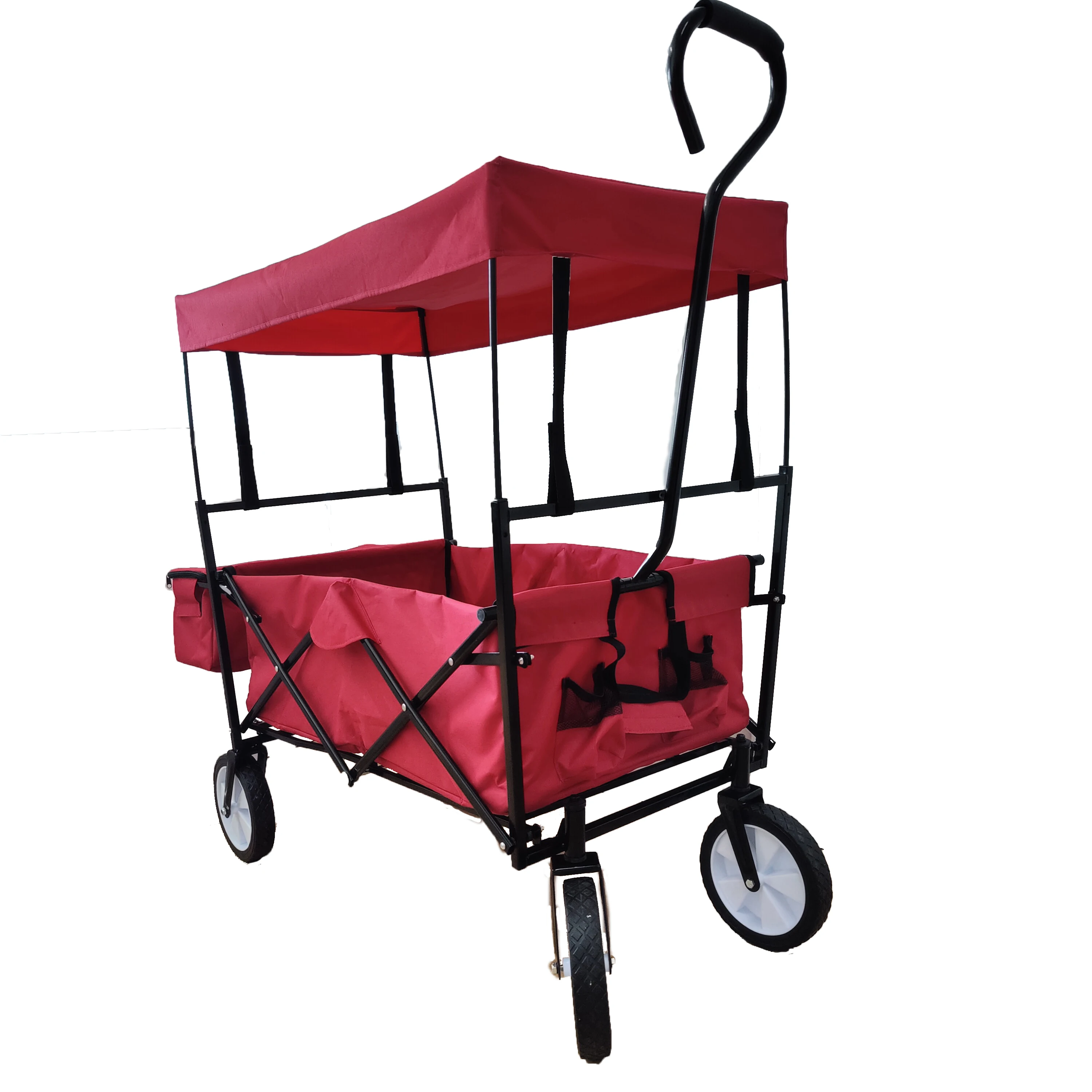 collapsable foldable wagon camping folding wagon cart collapsible folding outdoor wagon with Canopy