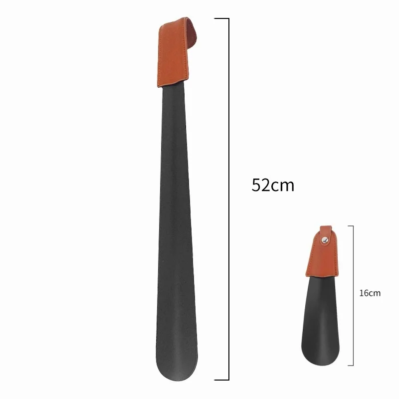 Long Metal Stainless Steel Shoe Helper Lazy Shoe Lifter  Quick Lifts Inserts Shoe Horn Metal Shoehorn With Leather
