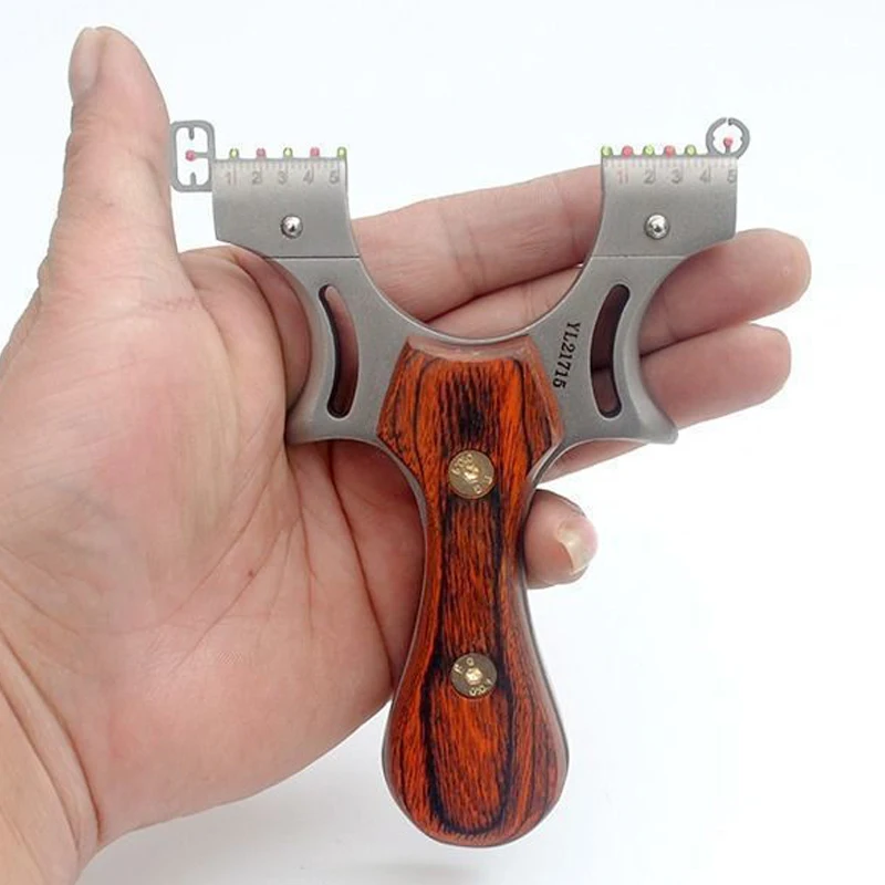 high quality steel slingshot high power powerful slingshot catapult hunting flat rubber