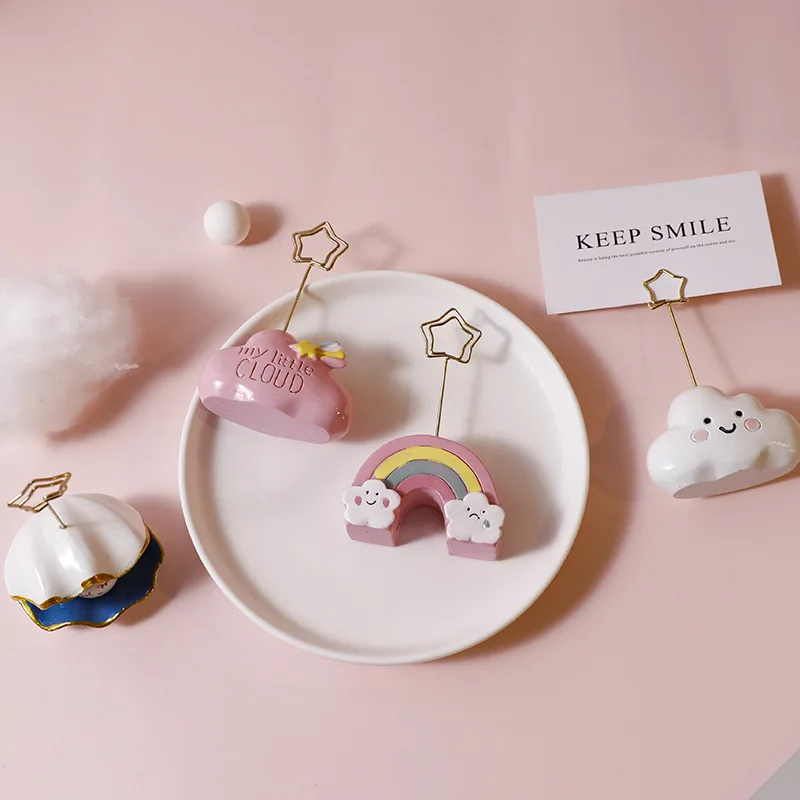  Зажим для фотографий зажим записей креативный милый мультяшный облаков сообщений держатель визиток настольное украшение маленькие украшения