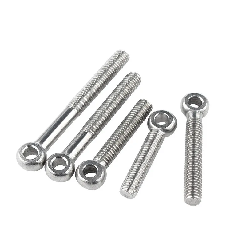 Customized M5 M8 M10 M12 Ptfe Bolts Studs Nuts Stainless Steel Galvanized Zinc Plated DIN444 Titanium Eye Bolt M12 Ss304