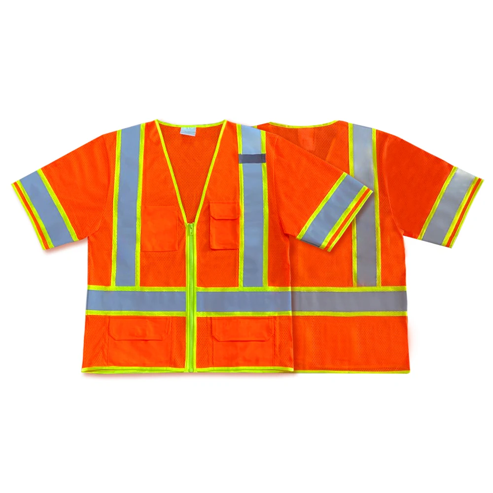 Construction Customised Wholesale High Visibility Safety Vest Custom Logo Work