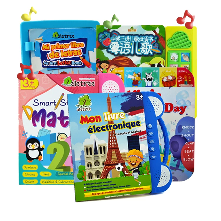 Kids French Song Electronic Smart Learning Educational Toy Interactive Electronic Board Book With Buttons