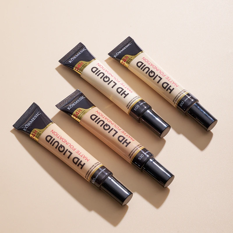 KORMESIC HD New Natural Finish High Quality Face Makeup Full Coverage Waterproof Long Lasting Liquid Foundation