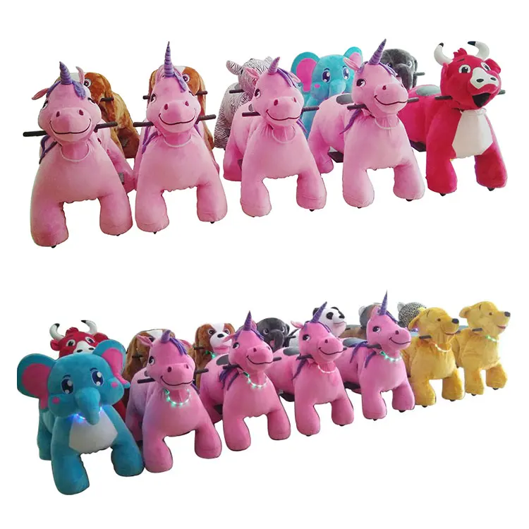 Kids electric battery operate animal scooters motorized plush riding animals cars