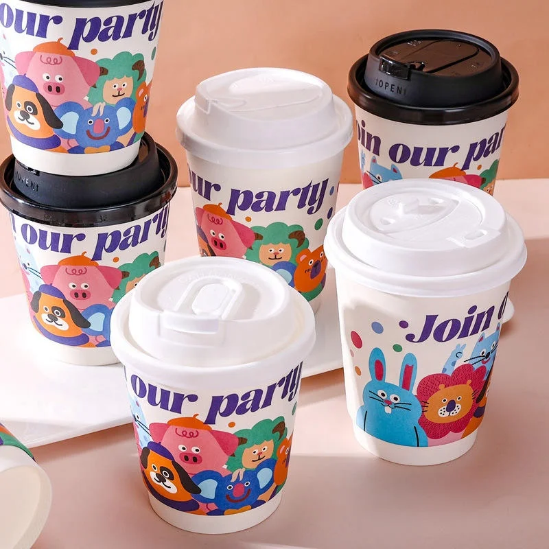 Custom Logo 8oz 12oz 16oz 20oz Disposable Coffee Hot Drink Paper Cup