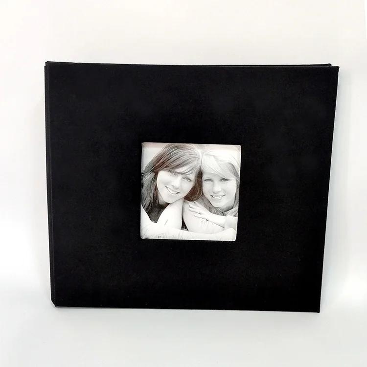 Stocked black fabric screw binding free to add inner pages 8X8 inch photo album