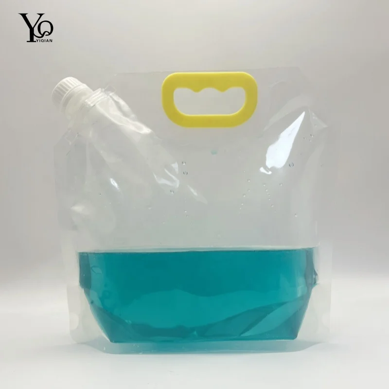 Good in Stock Transparent Plastic Spout Bag Self Standing Washing Soup Liquid Shampoo Pouch with Cap