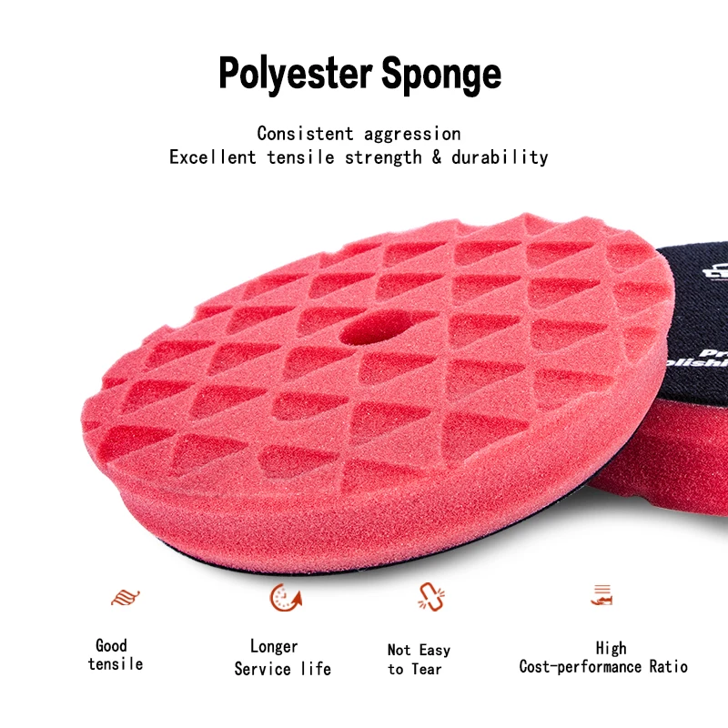 LEADMAX Foam Auto polishing pad car detailing Buffer Pads Car Polishing Sponge 5 Inch 125mm Black Yellow White Orange Blue