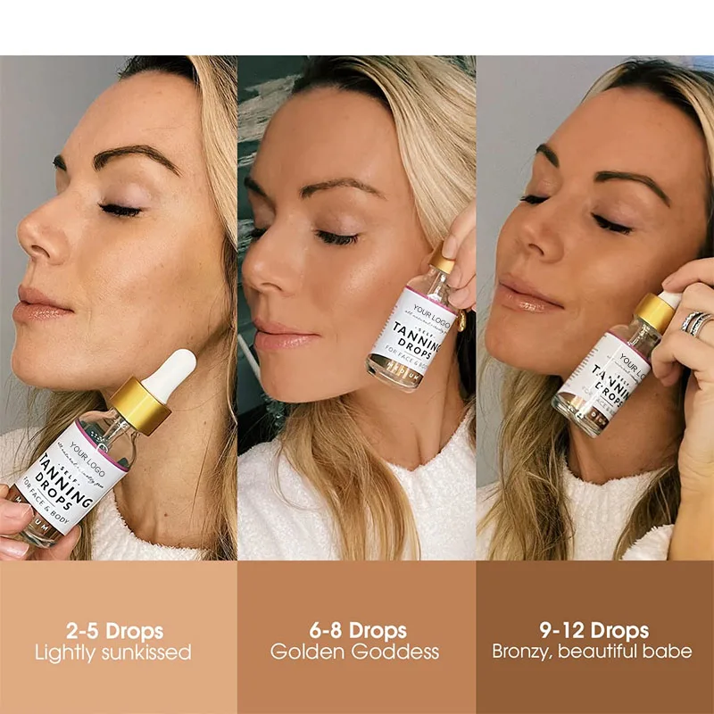 OOEM ODM Private Label Fake Tan Product Bronzing Tanning Oil Drops Mousse Self Tanning Drops