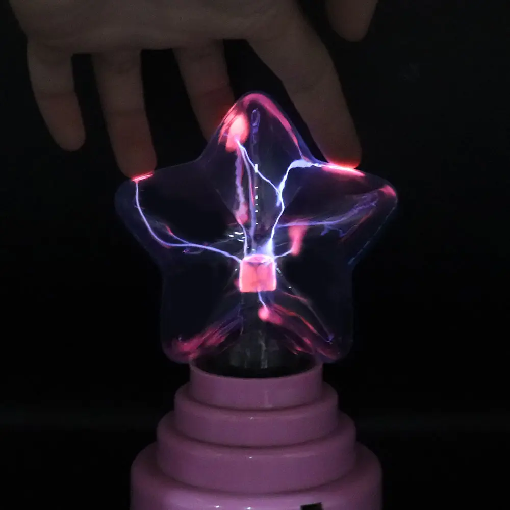 Multipurpose Table Decoration Usb Mini Star Shape Glass Magic Lamp Plasma Ball Light for Christmas Gift