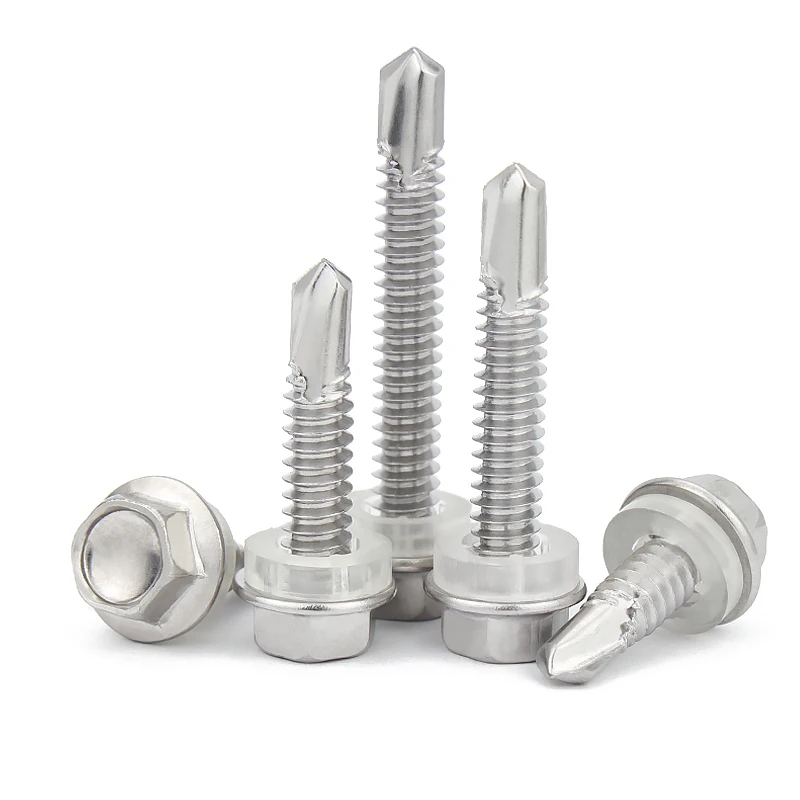 410 stainless steel external hexagon drill tail screw roof screw color steel self tapping screw