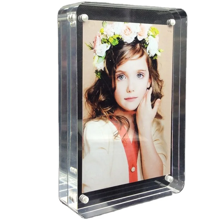 Custom size magnetic photo frame acrylic 4x6 inch wedding baby square photo frame