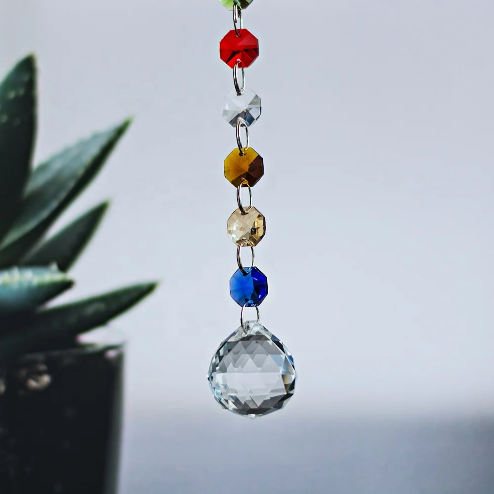 Crystal  Hanging Crystals for Windows Chakra Crystals Ornament Pendant Prisms Ball Garden Sun Light Catchers
