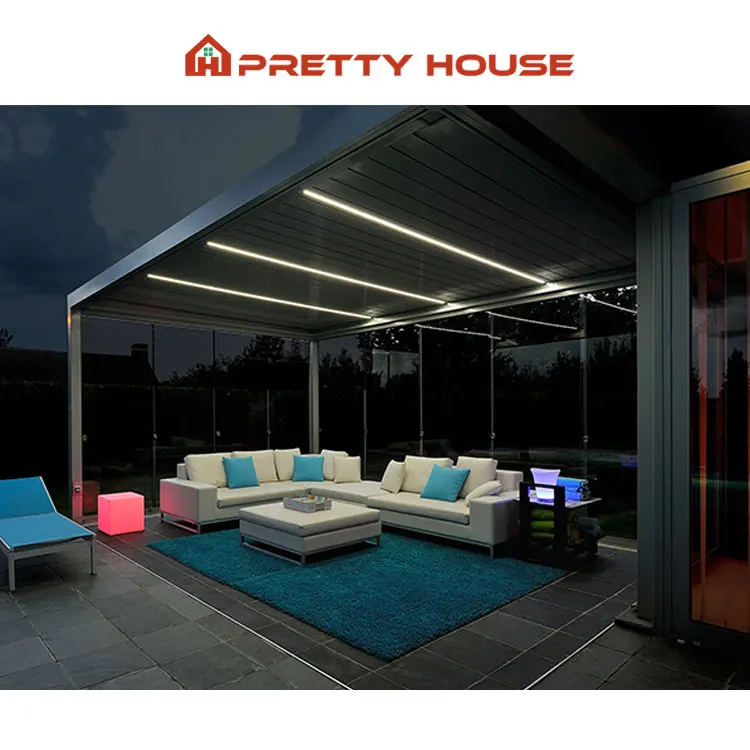 OEM/ODM Modern Hotel Tent Canopy Sun Shade Pavilion Rainproof Bar Party Awning Restaurant Gazebo Outdoor Aluminum Pergola