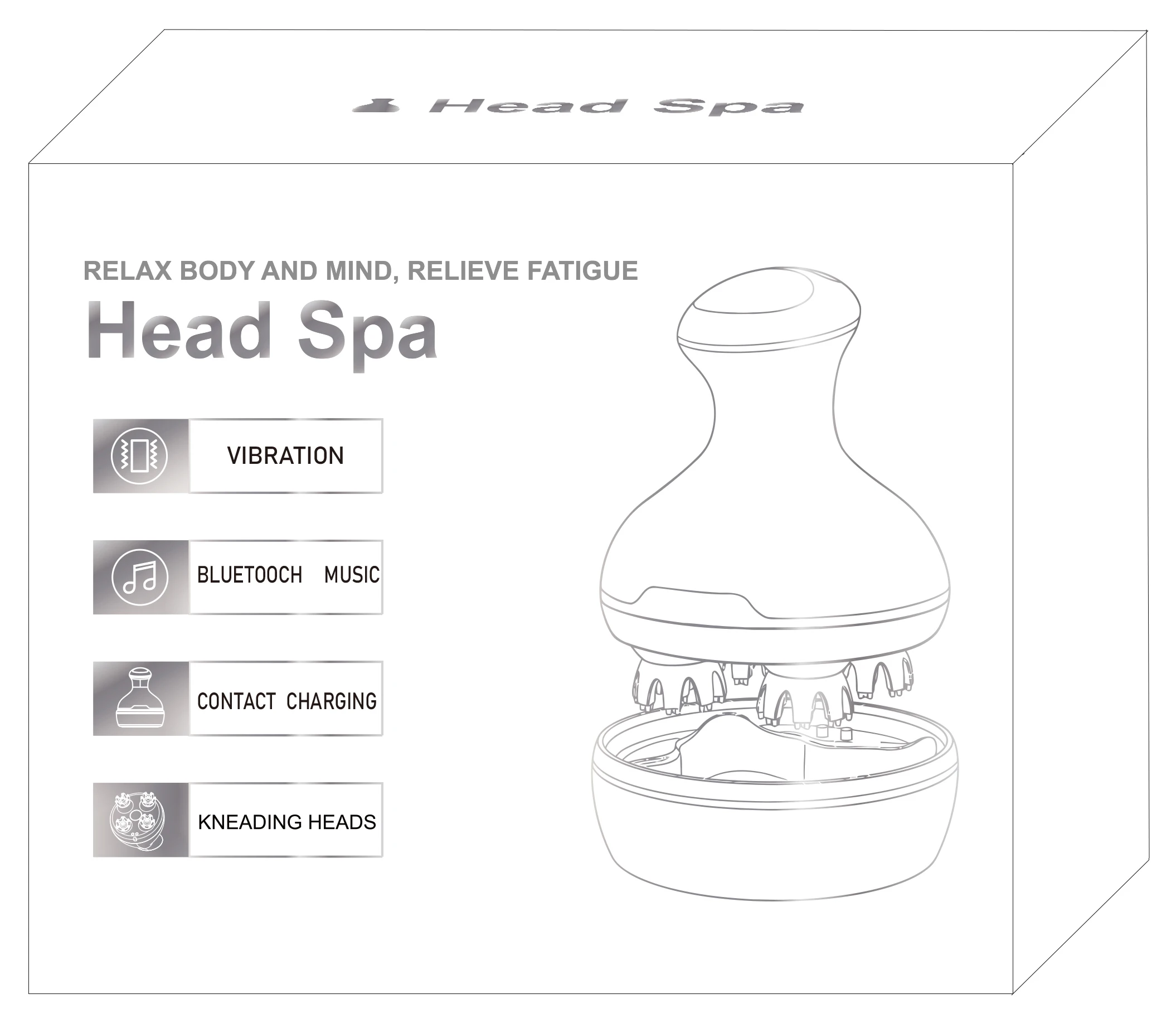 Most Popular Product Portable Mini Cordless Head Spa Stress Relaxing Music Electric Scalp Massager Head Massage Machine
