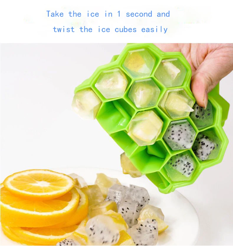 Silicone ice tray mold with cover honeycomb ice mold household artifact ice tray