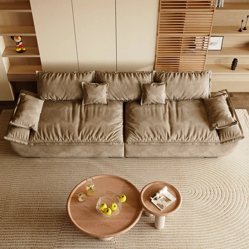 Italian sailboat Caeser Velvet Fabric sofa ultra seating depth designer sofa for living room light luxury modern lounge sofa