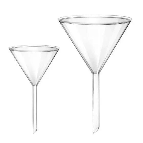 Cheap price lab glassware conical glass funnel borosilicate glass funnel 75mm