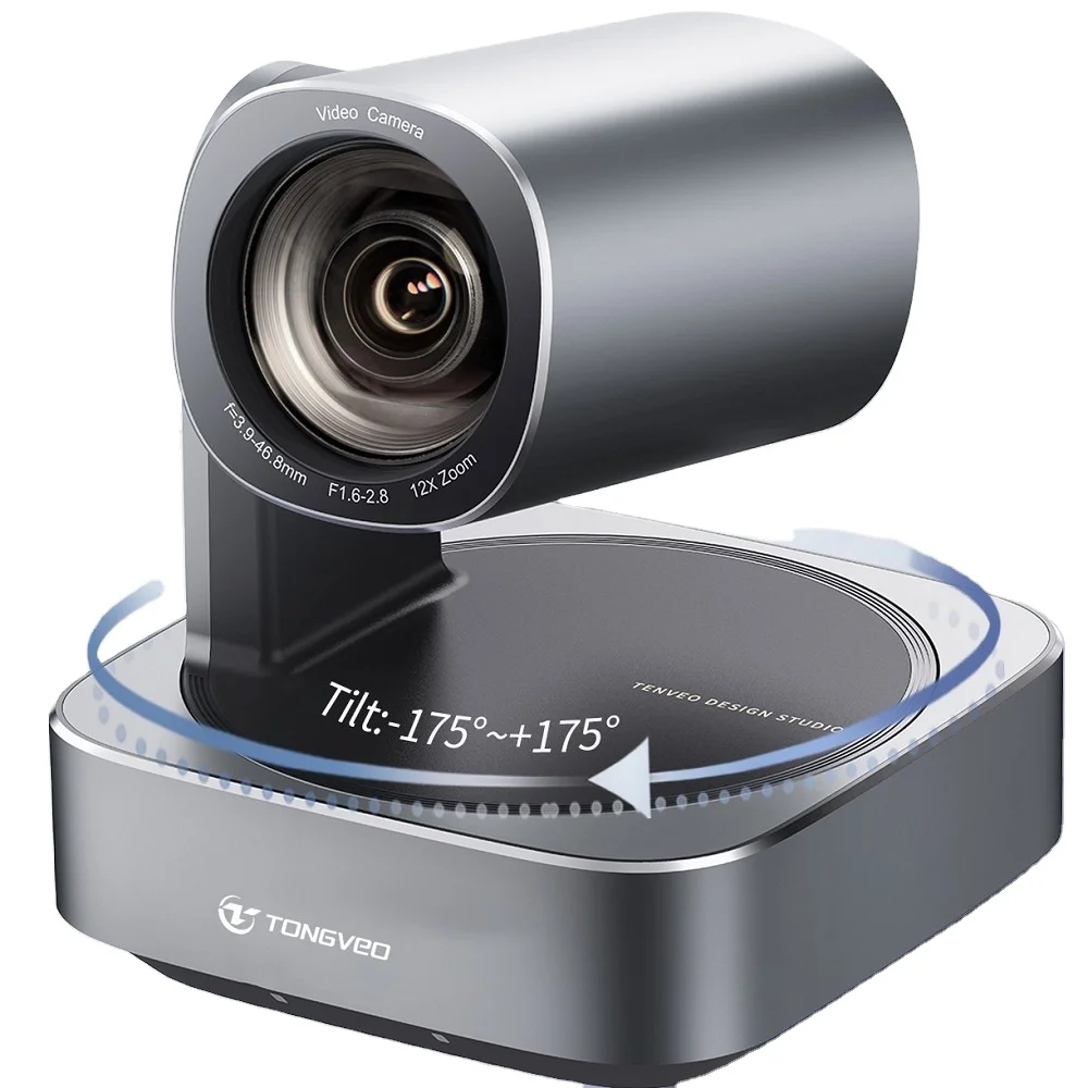 Live Streaming 4K UHD Video Camera 12X Optical Zoom Conference PTZ Camera for Remote Collaboration Broadcast