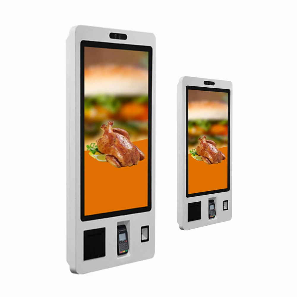 21.5 inch self service order payment touch screen kiosk self pay machine barcode scanner kiosk for chain store / restaurant