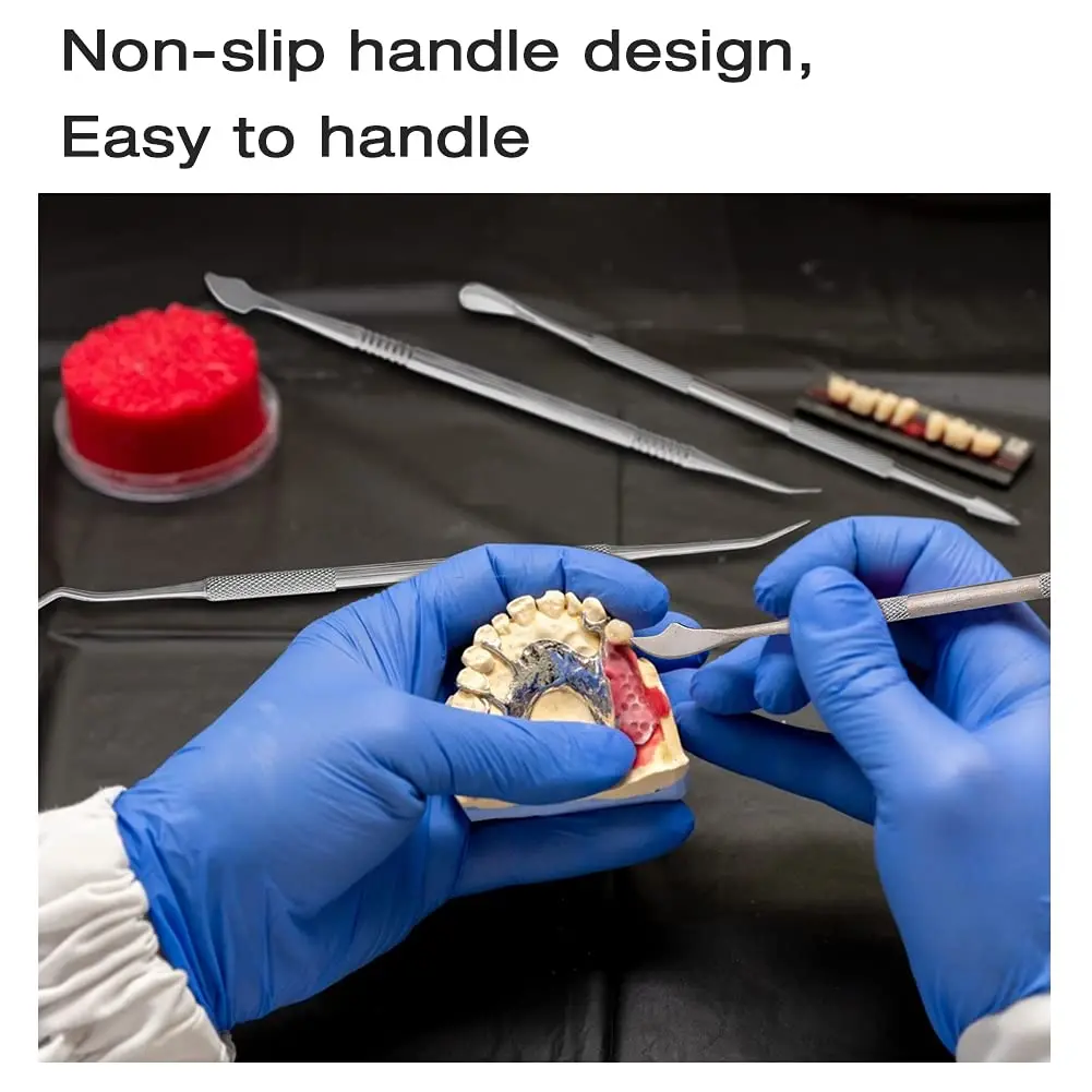 Stainless Steel Dental Wax Carver Tools,10 Pcs Double-Ended Wax Knife  for Dental Carving,Dentist Sculpture Instruments Kit