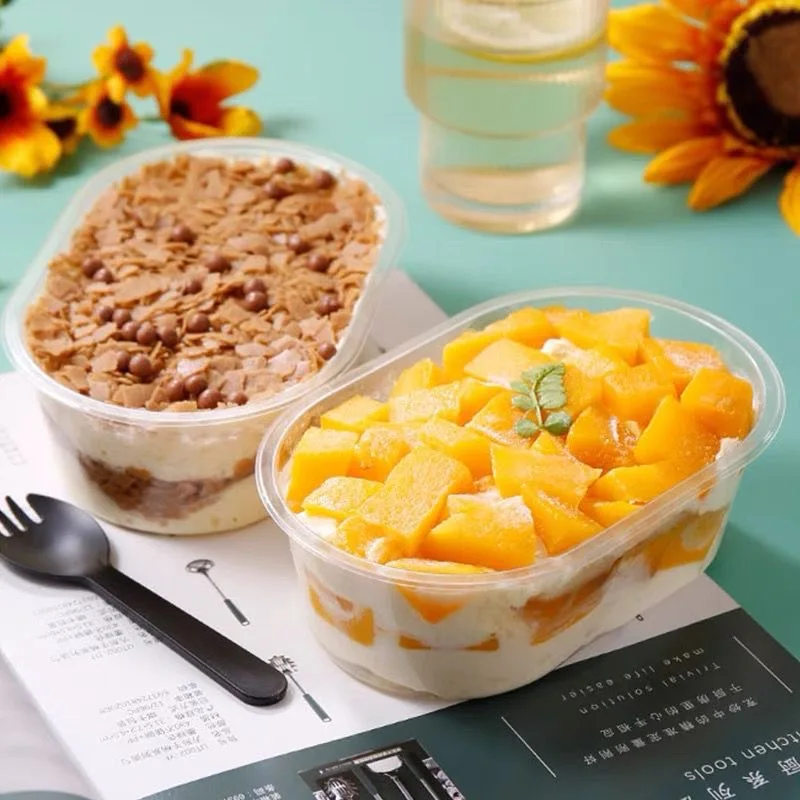 Clear fruit scoop packing box web celebrity filling bowl Roasted fairy grass yogurt milleuca mousse cake bean milk box
