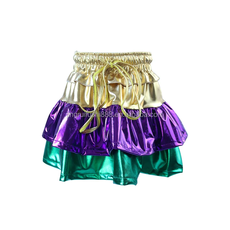 Carnival Children Girls Mini Skirts PU Leather High Quality Skirts with Short Bummies inside for Kids Girls