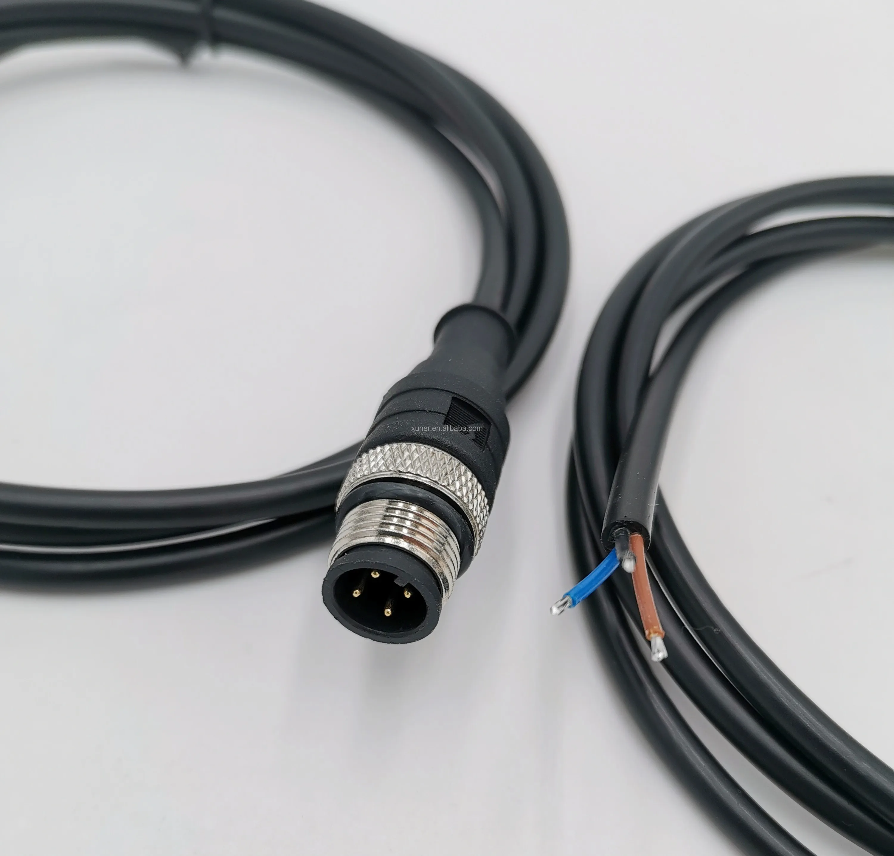 PA66+GF25 M12 4PIN male head waterproof connector aviation  cable