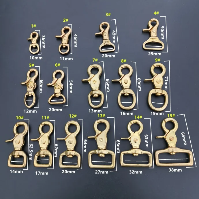 solid brass swivel trigger snap hook clip brass carabiner for dog leash