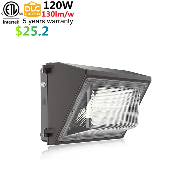 Daylight 5000K photocell 5 years warranty etl dlc saa ce wall pack light 45w 60w 80w 100w 120w 150w industrial wall light