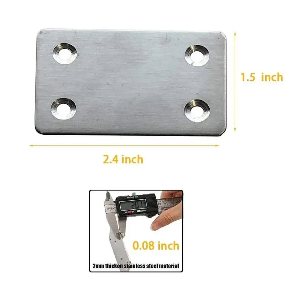 Heavy Duty Adjustable Stainless Steel 4X4 Flat L Shaped 90 Degree Metal Post Mounting Corner Angle 300MM Mending Plate